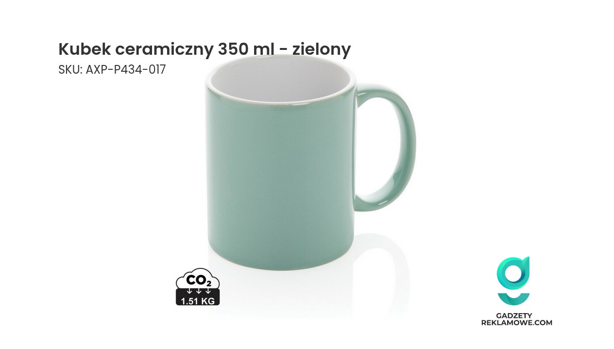 Kubek ceramiczny 350 ml koloru zielonego