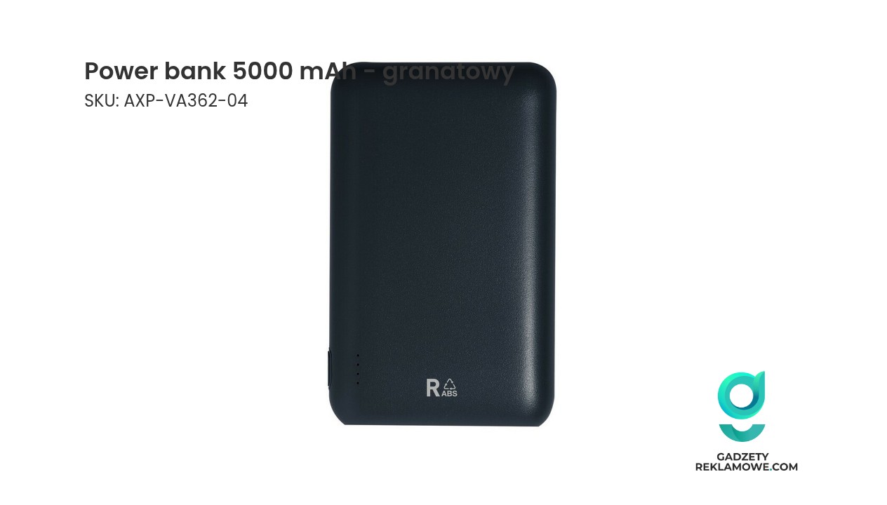Power bank 5000 mAh koloru granatowego