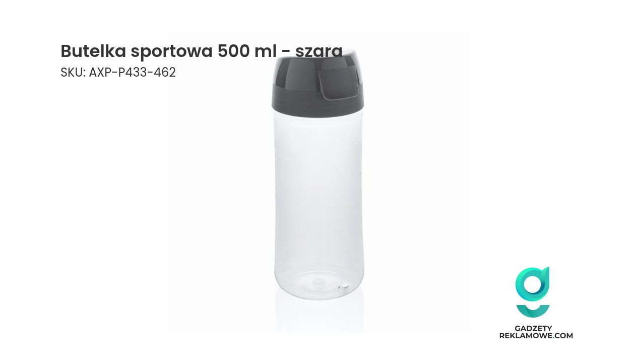 Butelka sportowa 500ml w kolorze szarym
