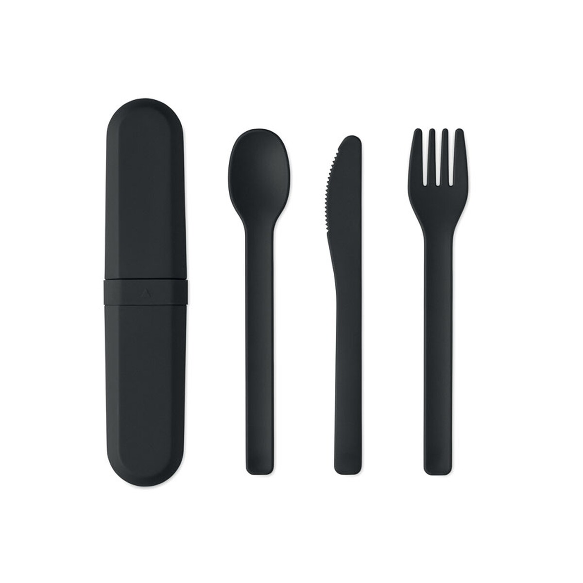 Zestaw sztućców w etui z PLA BITEFUL - czarne mo2743-03