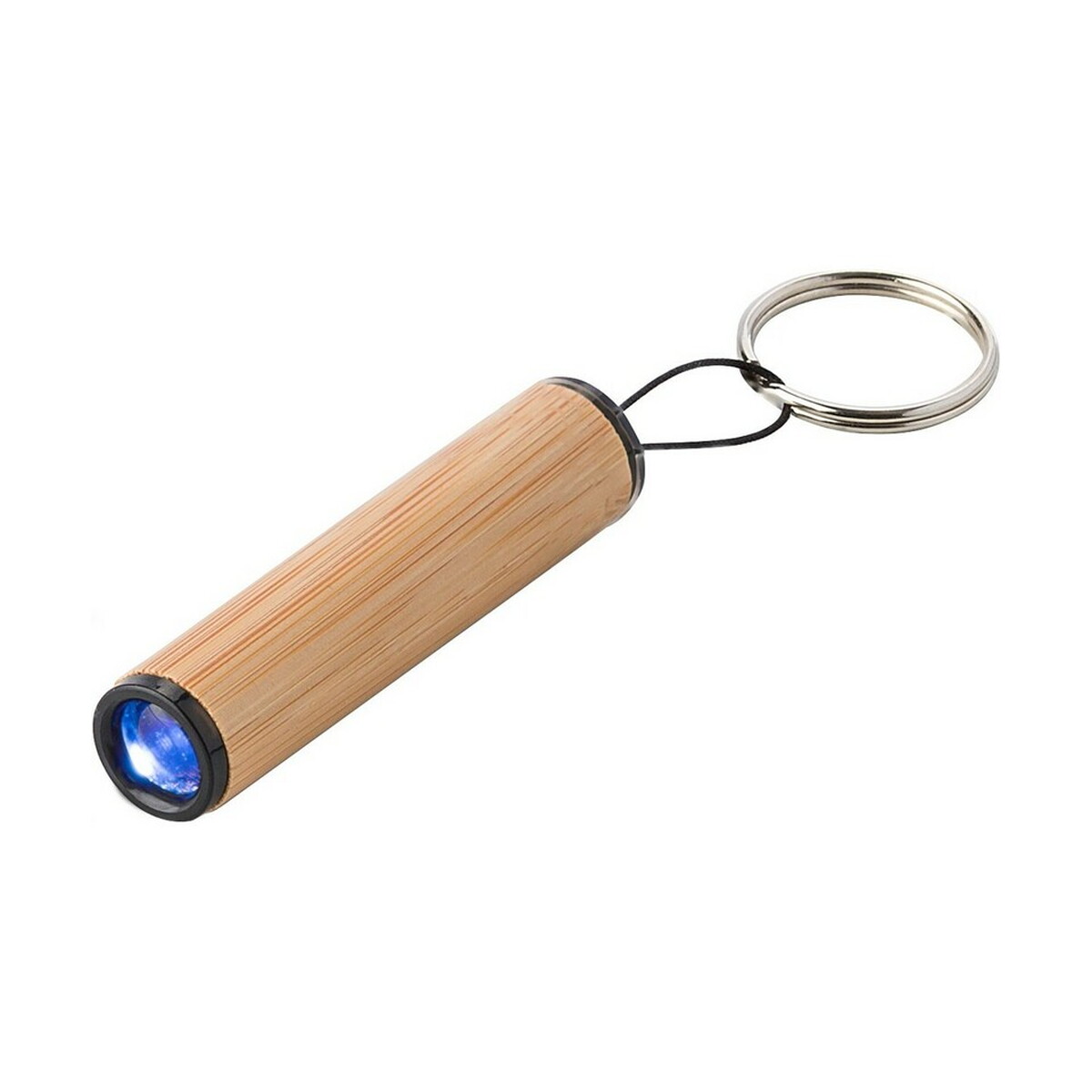 Bambusowy brelok do kluczy, lampka LED - brązowy V4896-17_AAA01