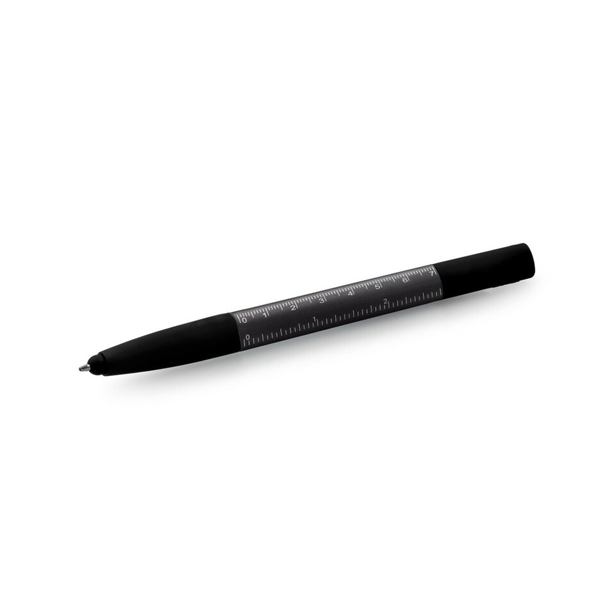 Długopis wielofunkcyjny, czyścik do ekranu, linijka, stojak na telefon, touch pen, śrubokręty - czarny V1849-03_AAA01