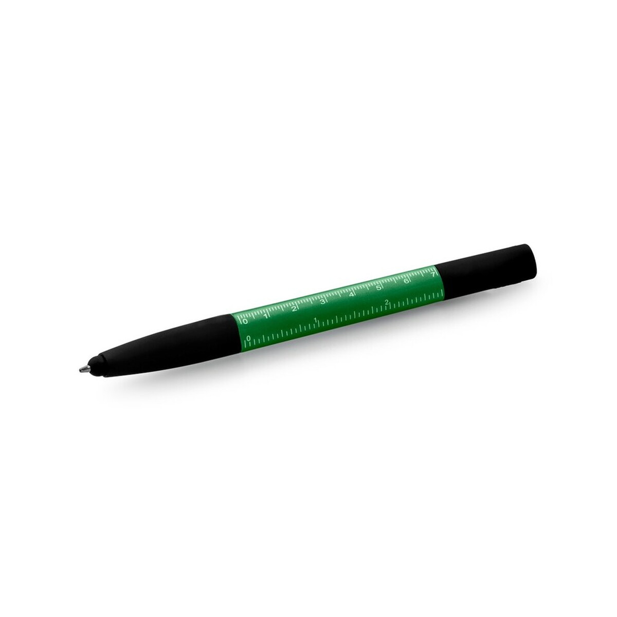 Długopis wielofunkcyjny, czyścik do ekranu, linijka, stojak na telefon, touch pen, śrubokręty - zielony V1849-06_AAA01