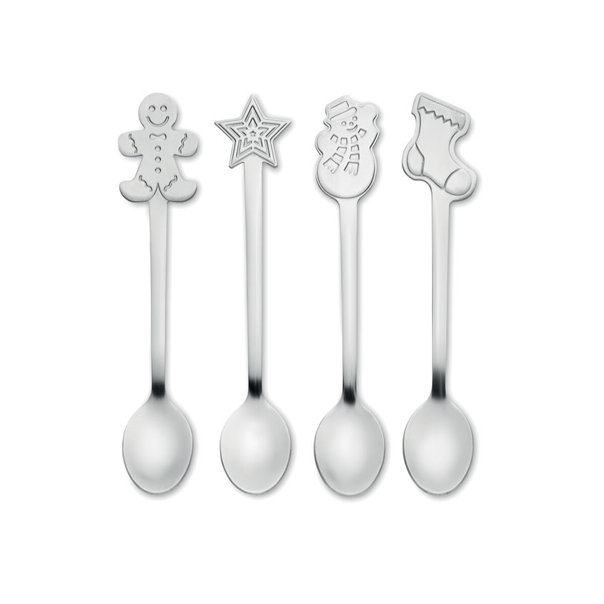 Zestaw 4 świątecznych łyżeczek CHIP SET - srebrne mat cx1533-16
