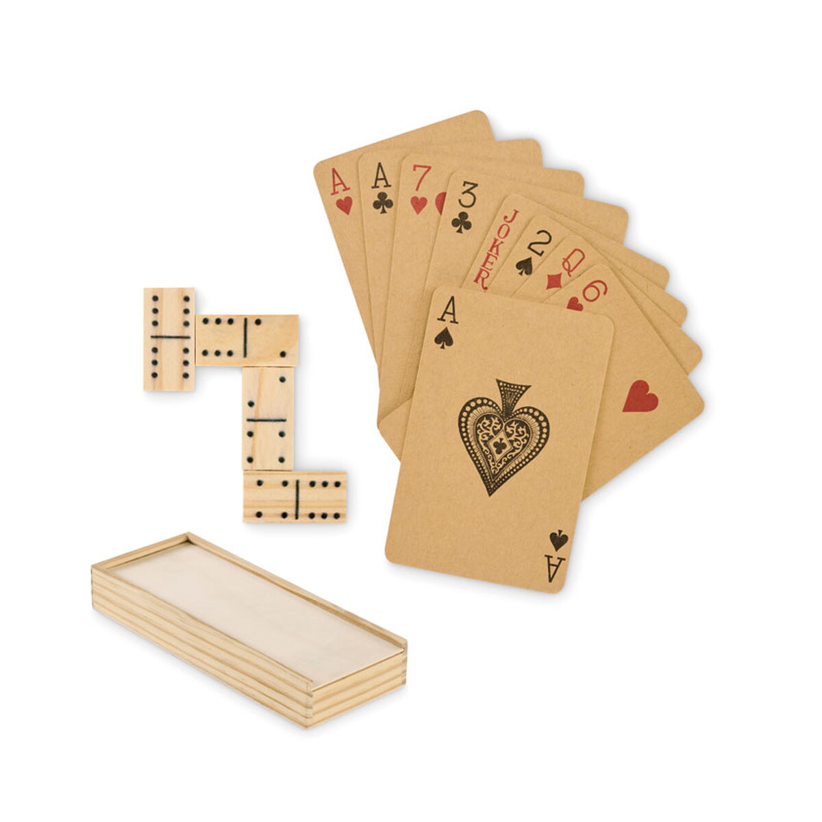Zestaw domino i karty DOMI&CARDS - drewniany mo2669-40