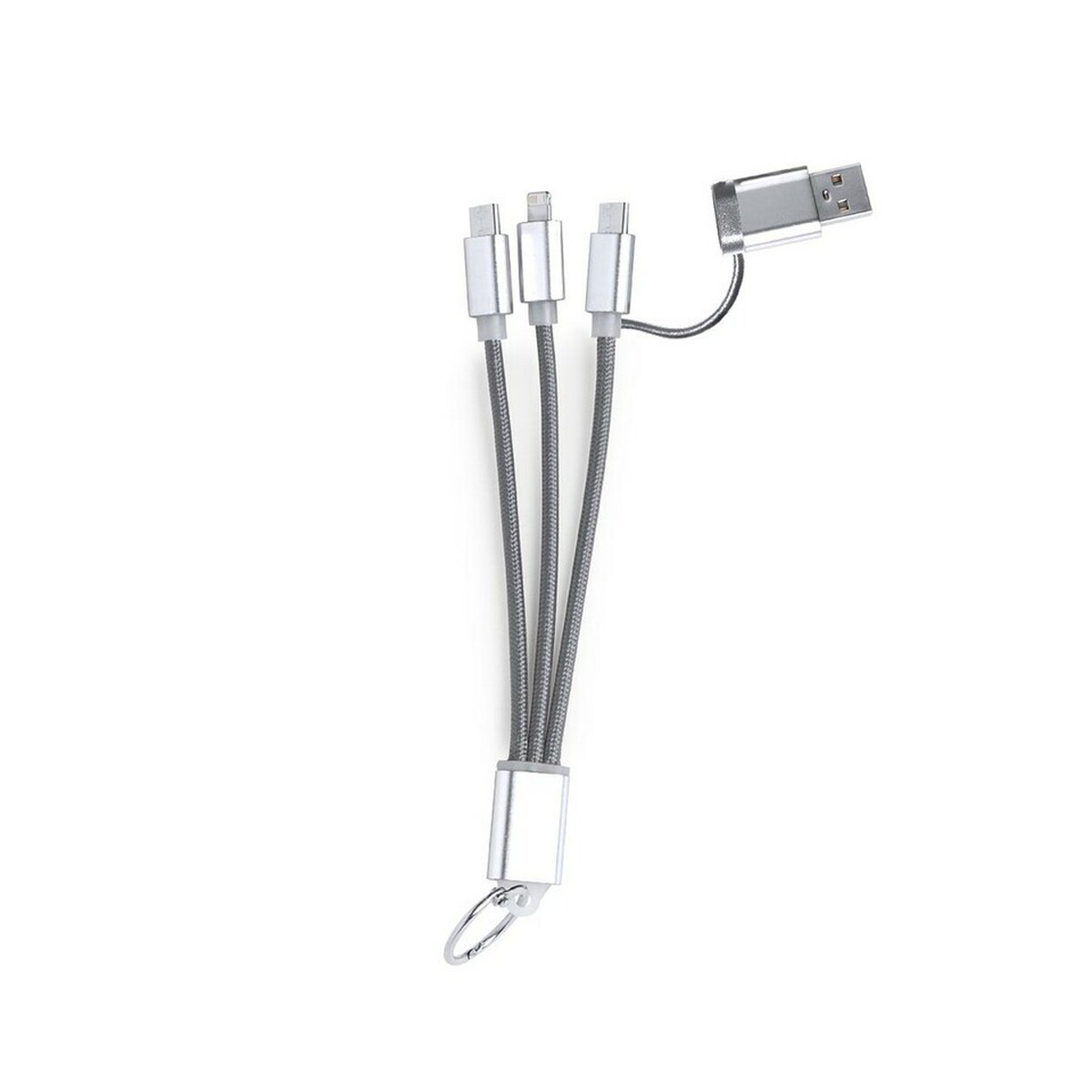 Kabel do ładowania, brelok do kluczy - srebrny V8330-32_AAA01