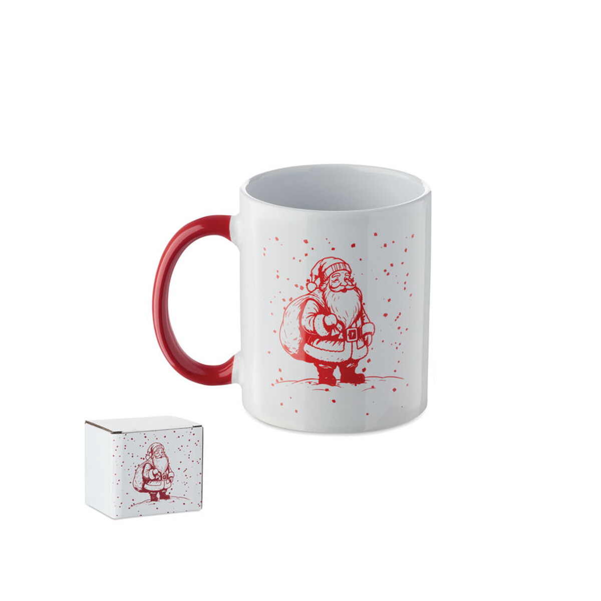Ceramiczny kubek 300ml FESTIMUG - biały/czerwony cx1571-35