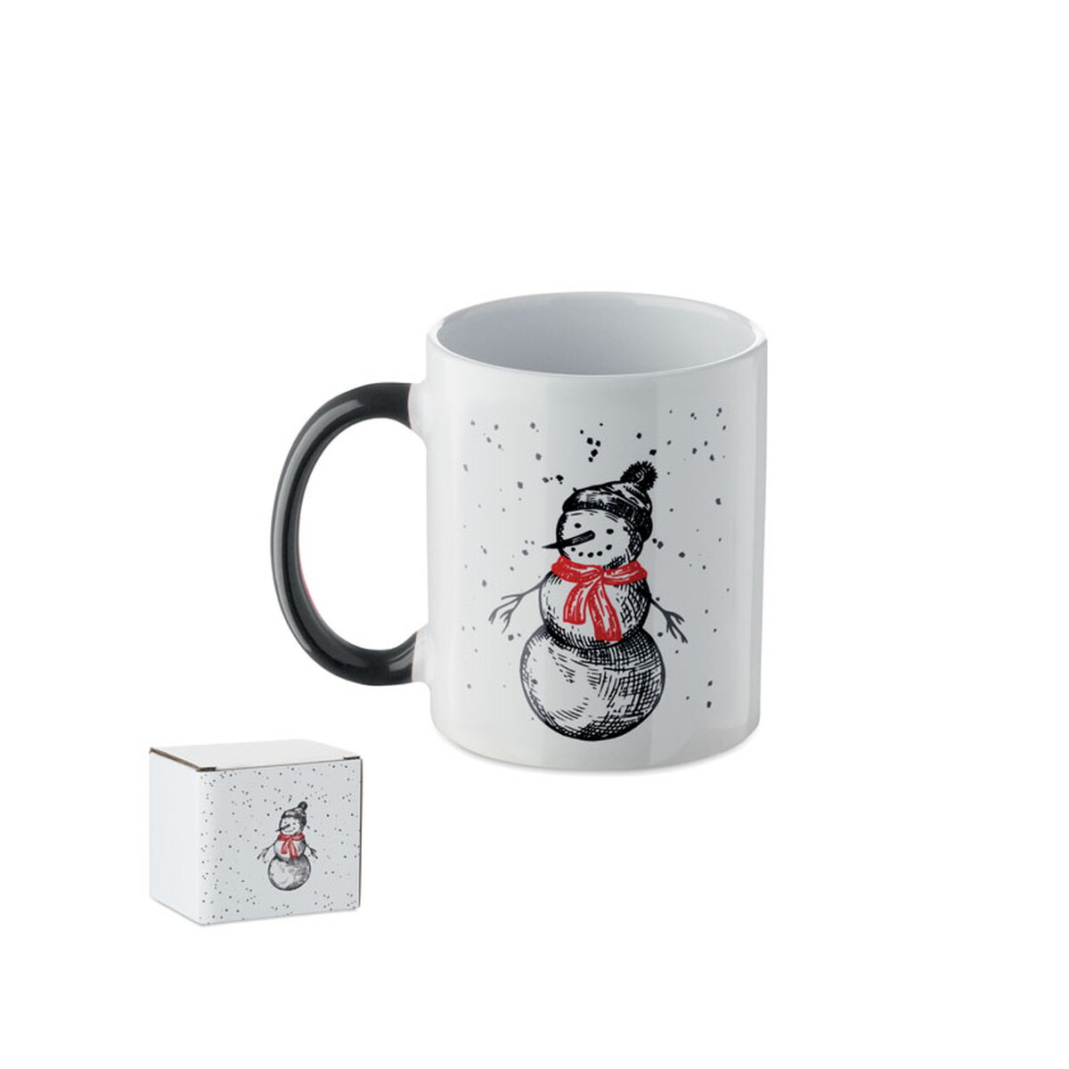 Ceramiczny kubek 300ml FESTIMUG - czarny/czerwony cx1571-83