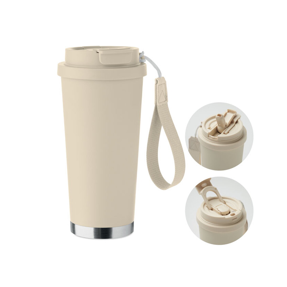 Kubek dwuścienny 500 ml TOPAZ LARGE - beżowy mo2662-13