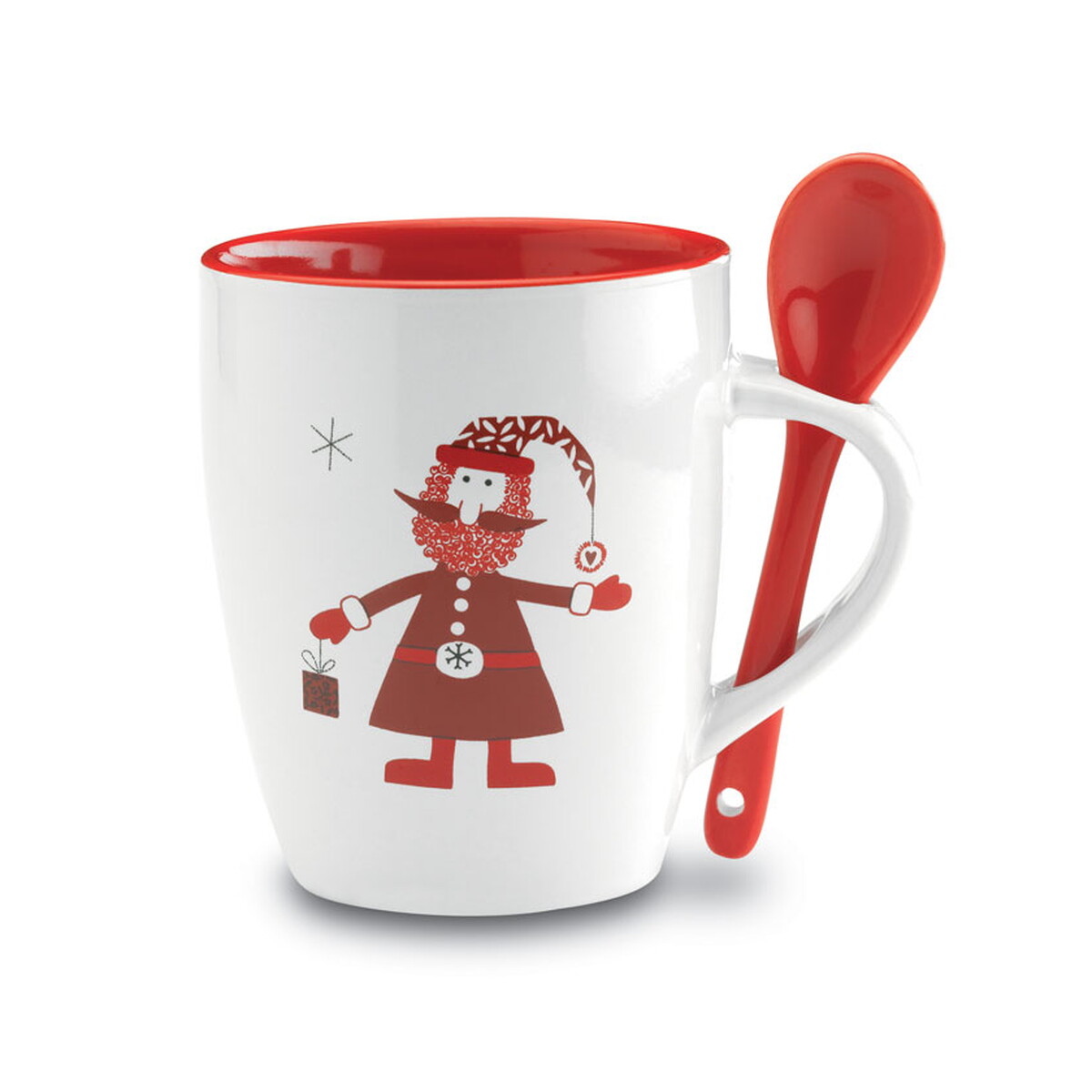 Kubek z łyżeczką 250ml CLAUS - wielokolorowy cx1304-99