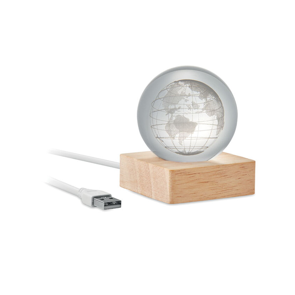 Szklana kula LED GLOBE LIGHT - drewniana mo2690-40