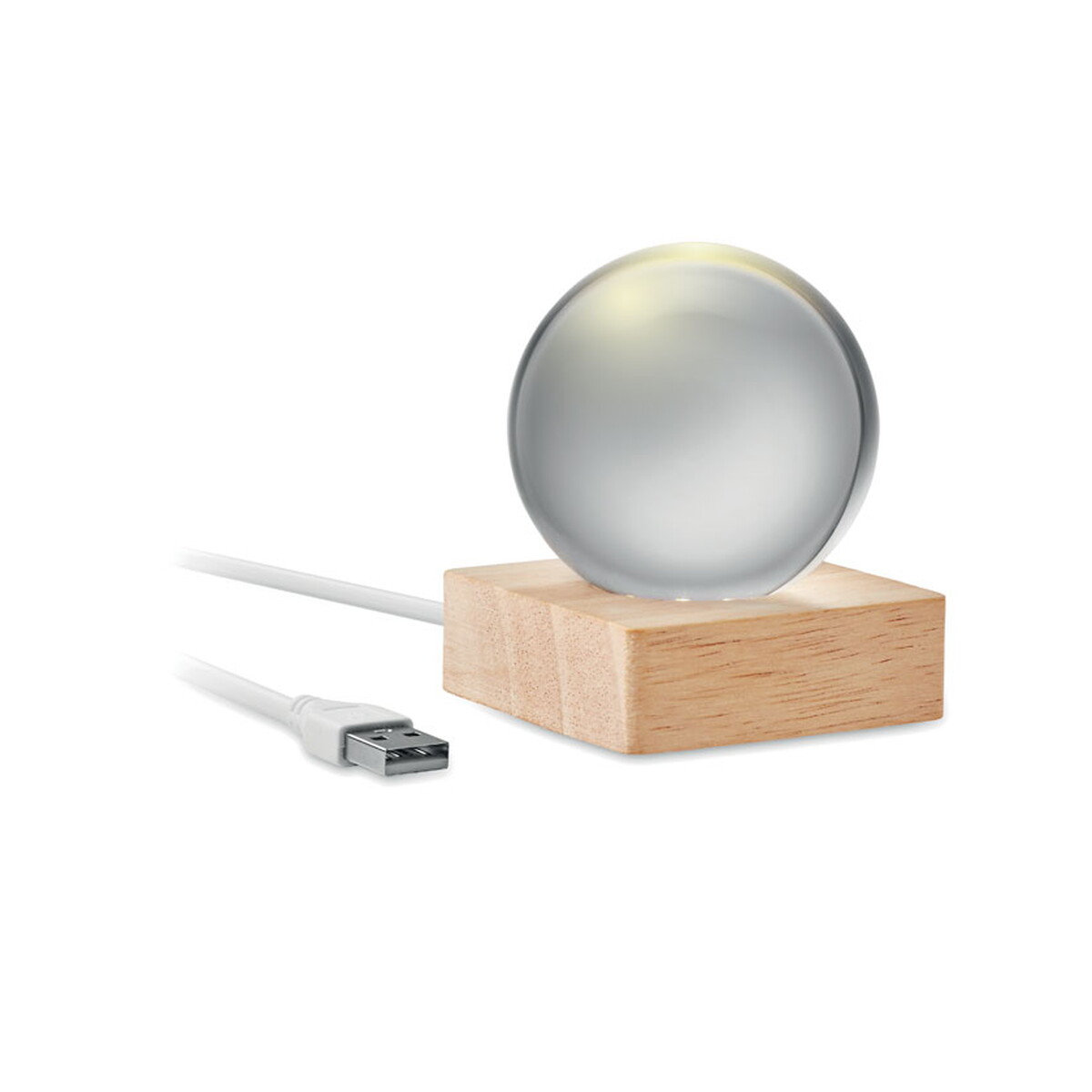 Szklana kula LED LIGHT - drewniana mo2689-40