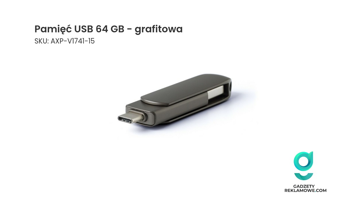Pamięć USB 64 GB w kolorze grafitowym