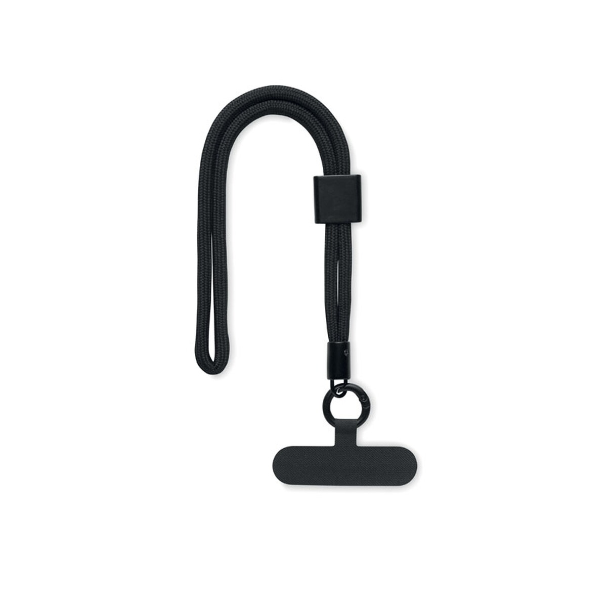 Smycz krótka do telefonu RPET NONETTE WRIST - czarna mo2668-03