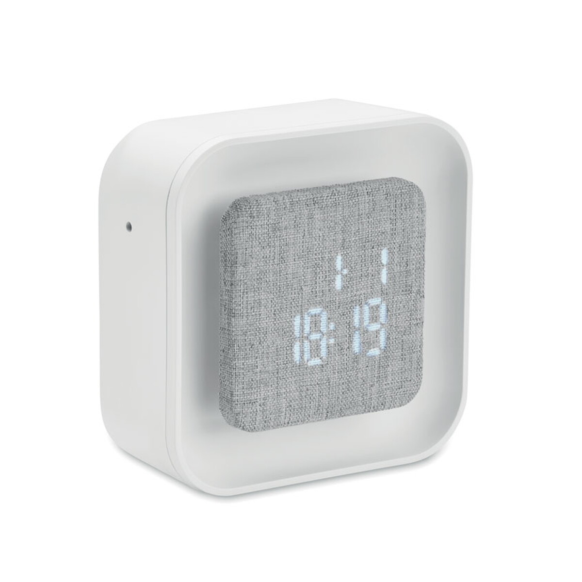 Budzik ABS/RPET z recyklingu LUCE - biały mo2299-06