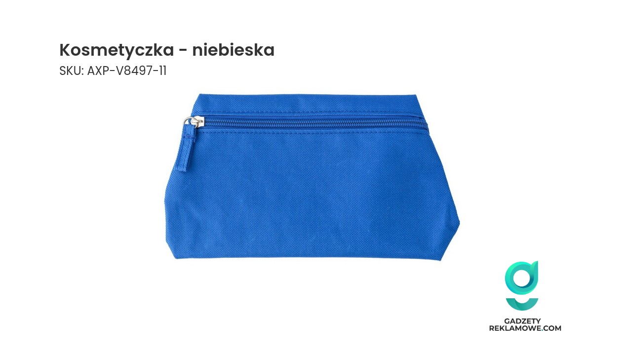 Niebieska kosmetyczka na produkty pielęgnacyjne