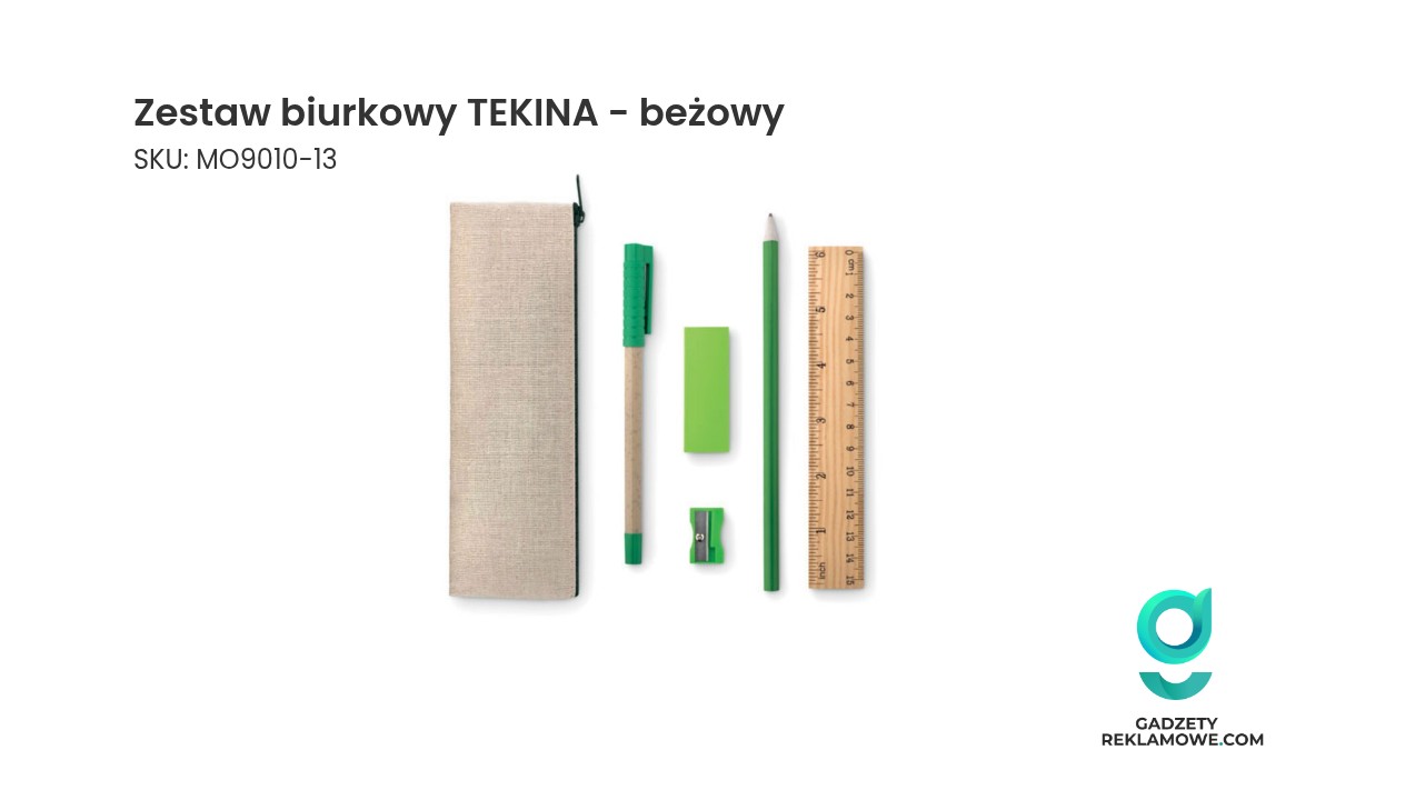 Zestaw biurkowy TEKINA w kolorze beżowym