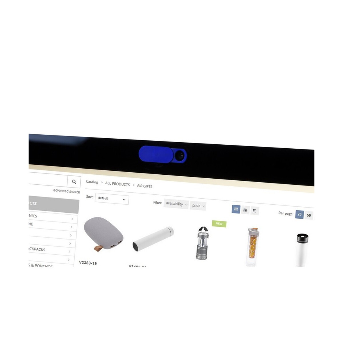 Gadżety do komputera z logo – zasłona na kamerę internetową – czerwona V3971_A Zasłona na kamerę internetową - czerwona V3971_A