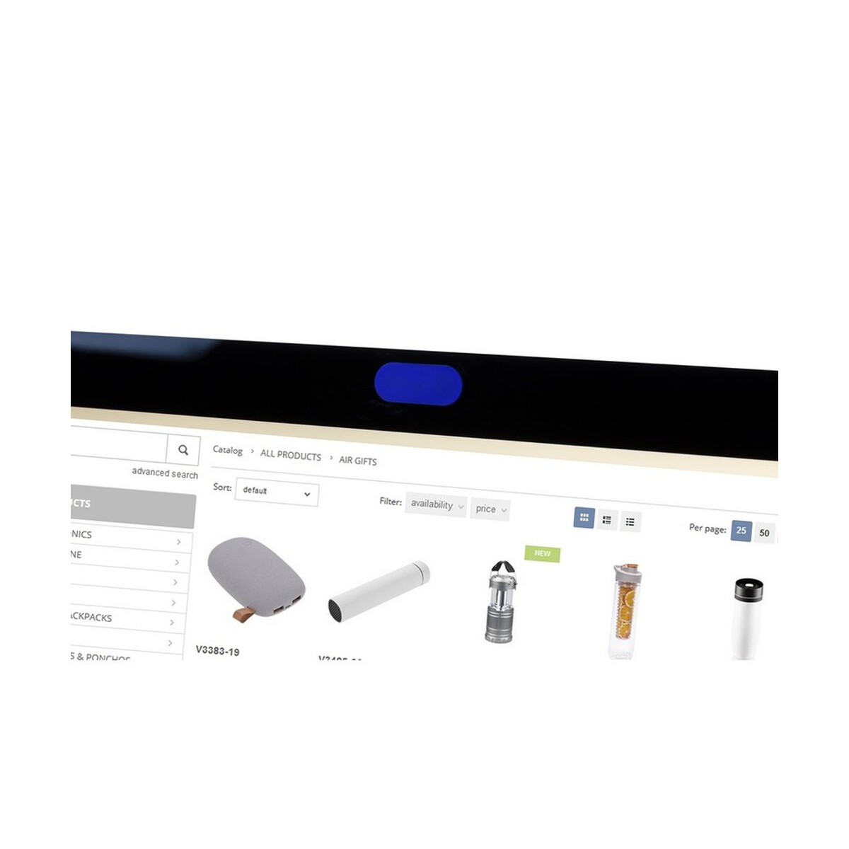 Gadżety do komputera z logo – zasłona na kamerę internetową – żółta V3971_B Zasłona na kamerę internetową - żółta V3971_B