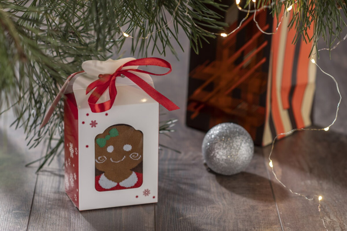 Gadżety świąteczne z logo – zestaw skarpet feliz – brązowe 08122-09_l Zestaw skarpet FELIZ - brązowe 08122-09_l