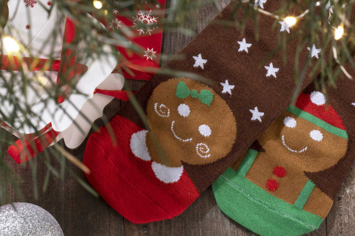 Gadżety świąteczne z logo – zestaw skarpet feliz – brązowe 08122-09_m Zestaw skarpet FELIZ - brązowe 08122-09_m