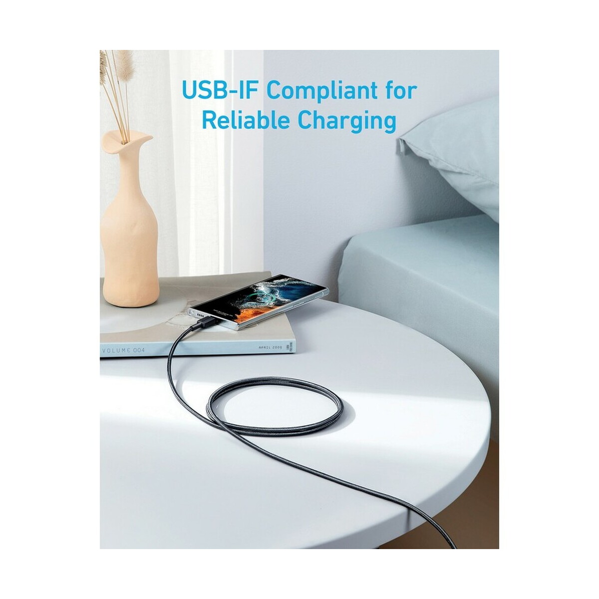 Kable USB z logo – kabel do ładowania 60w anker – szary VR017-19_RBA81F6G11__CT_151 Kabel do ładowania 60W Anker - szary VR017-19_RBA81F6G11__CT_151