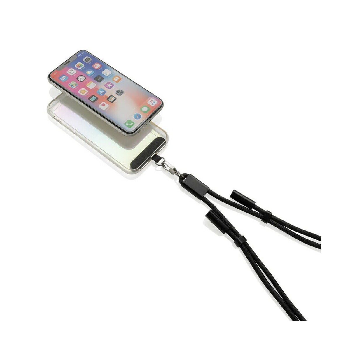 Kable USB z logo – kabel do ładowania, smycz do telefonu loopamp – czarna P302.5301__B_4 Kabel do ładowania, smycz do telefonu LoopAmp - czarna P302.5301__B_4