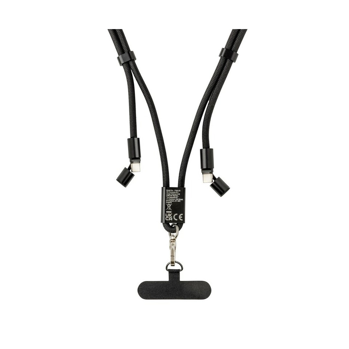 Kable USB z logo – kabel do ładowania, smycz do telefonu loopamp – czarna P302.5301__B_8 Kabel do ładowania, smycz do telefonu LoopAmp - czarna P302.5301__B_8