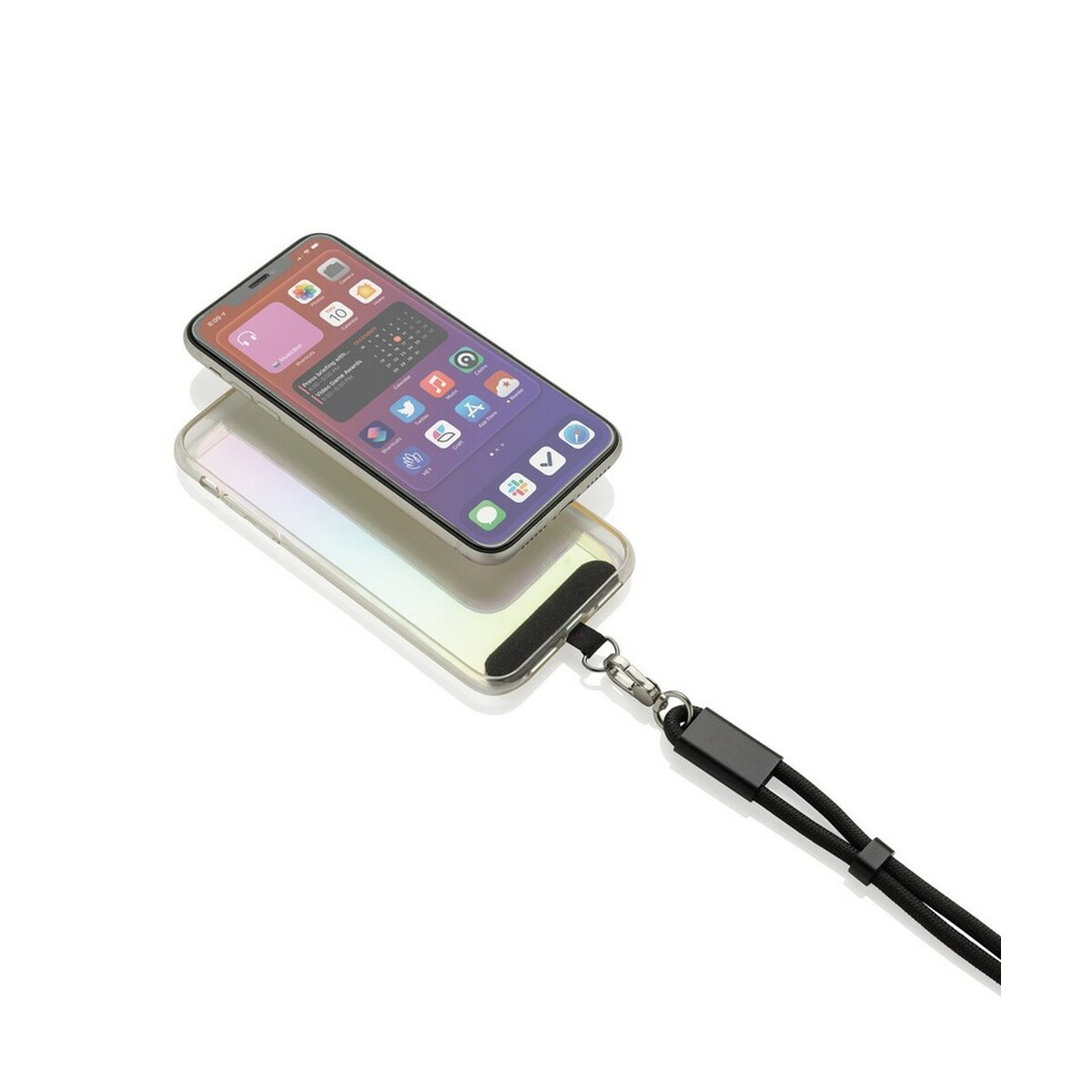 Kable USB z logo – kabel do ładowania, uchwyt do telefonu loopamp – czarny P302.5701__B_4 Kabel do ładowania, uchwyt do telefonu LoopAmp - czarny P302.5701__B_4