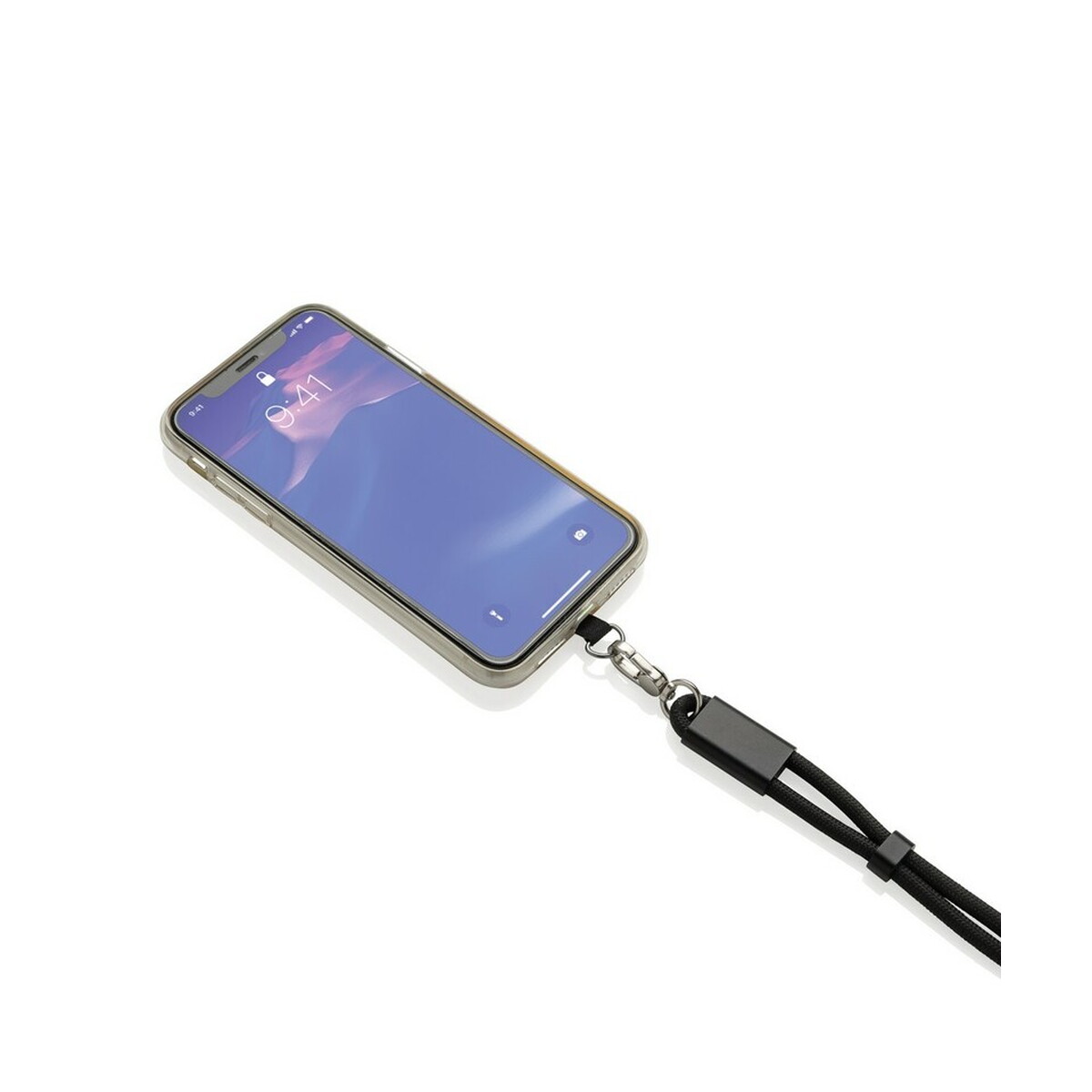 Kable USB z logo – kabel do ładowania, uchwyt do telefonu loopamp – czarny P302.5701__B_5 Kabel do ładowania, uchwyt do telefonu LoopAmp - czarny P302.5701__B_5