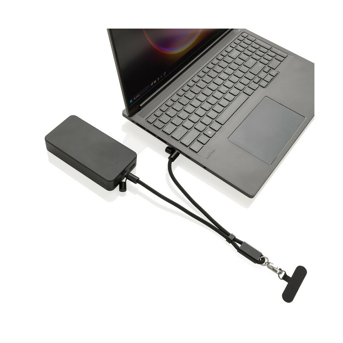 Kable USB z logo – kabel do ładowania, uchwyt do telefonu loopamp – czarny P302.5701__B_7 Kabel do ładowania, uchwyt do telefonu LoopAmp - czarny P302.5701__B_7