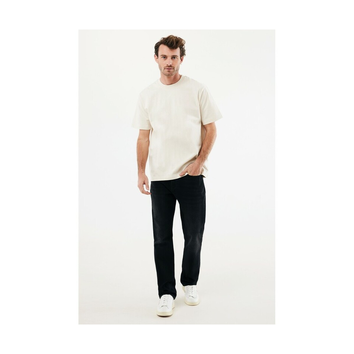 Koszulki z logo – koszulka iqoniq nikko, bawełna z recyklingu – naturalna T9106.018__F_250 Koszulka Iqoniq Nikko, bawełna z recyklingu - naturalna T9106.018__F_250