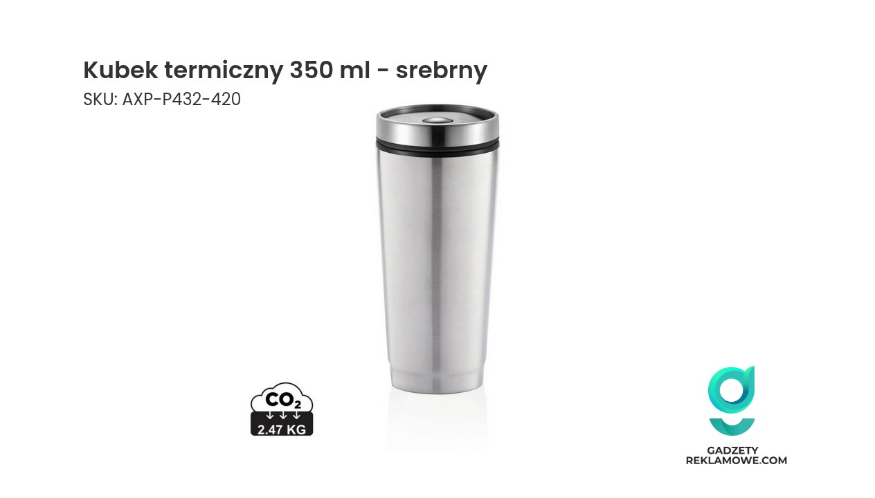 Kubek termiczny 350 ml - srebrny Kubek termiczny 350 ml w kolorze srebrnym
