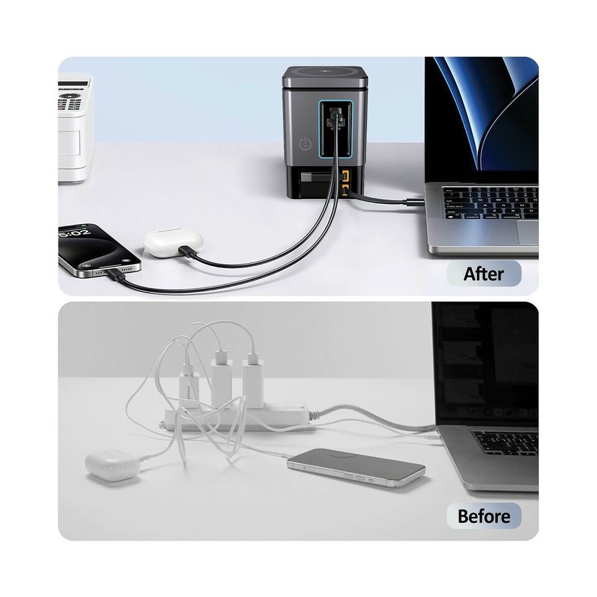 Ładowarki z logo – ładowarka ścienna 105w urban vitamin sacramento – szara P309.5402__B_16 Ładowarka ścienna 105W Urban Vitamin Sacramento - szara P309.5402__B_16