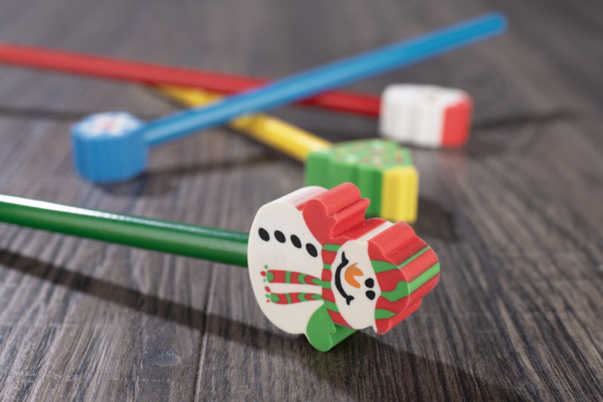 Ołówki z logo – ołówek z gumką christmas – bałwan – zielony 19826-05_l OŁÓWEK z gumką CHRISTMAS - Bałwan - zielony 19826-05_l