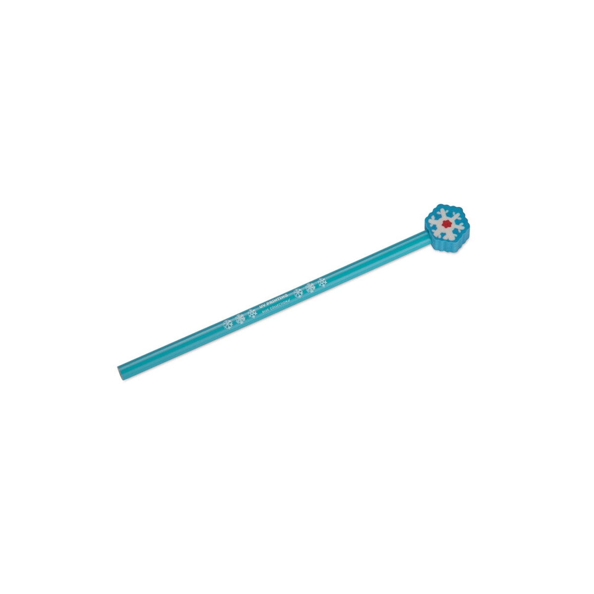 Ołówki z logo – ołówek z gumką christmas – śnieżynka – niebieski 19826-03_zuv OŁÓWEK z gumką CHRISTMAS - Śnieżynka - niebieski 19826-03_zuv
