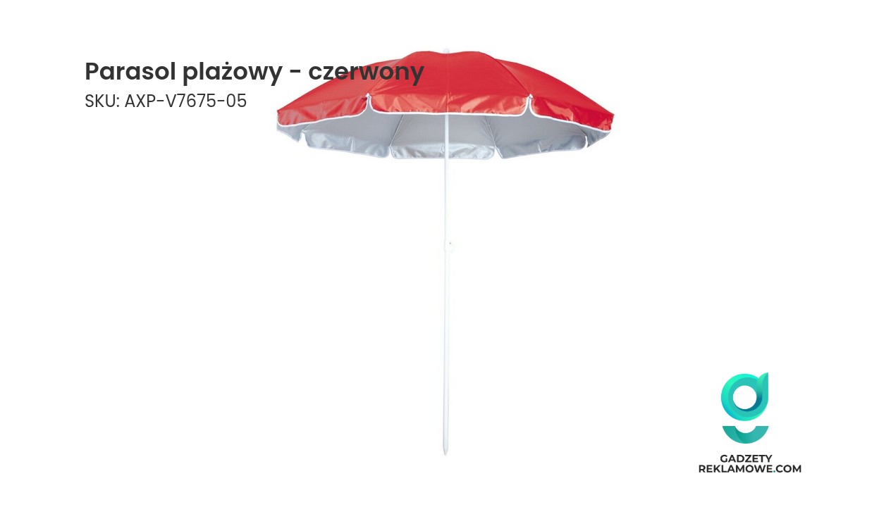 Parasol plażowy - czerwony Czerwony parasol plażowy