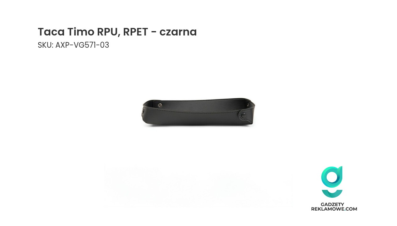 Taca Timo RPU, RPET - czarna Taca Timo z materiału RPU, RPET w kolorze czarnym
