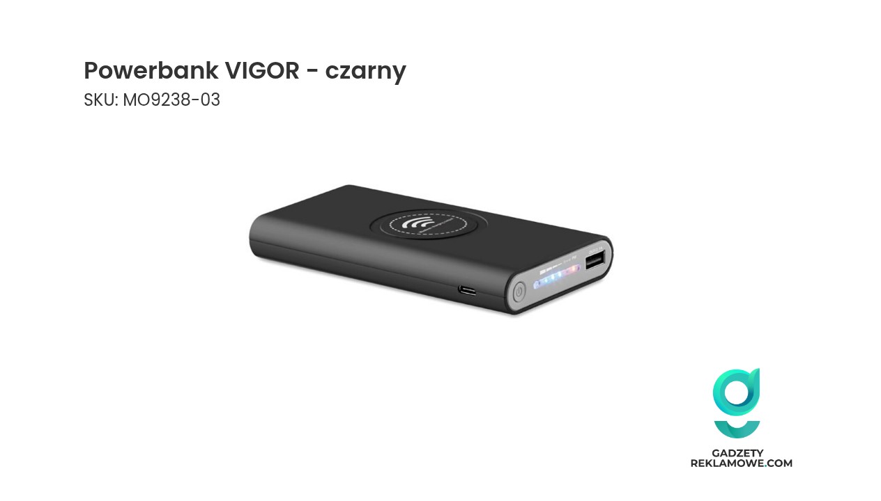 Powerbank VIGOR - czarny Powerbank VIGOR w kolorze czarnym