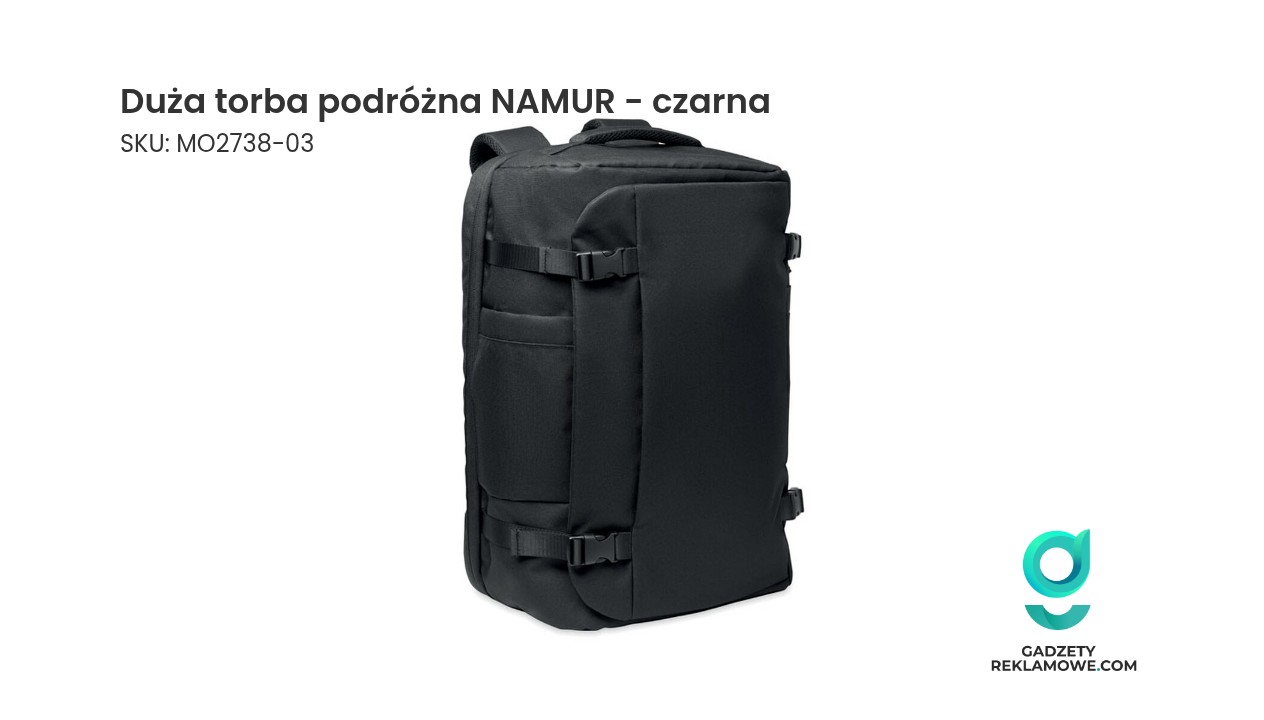 Duża torba podróżna NAMUR w kolorze czarnym