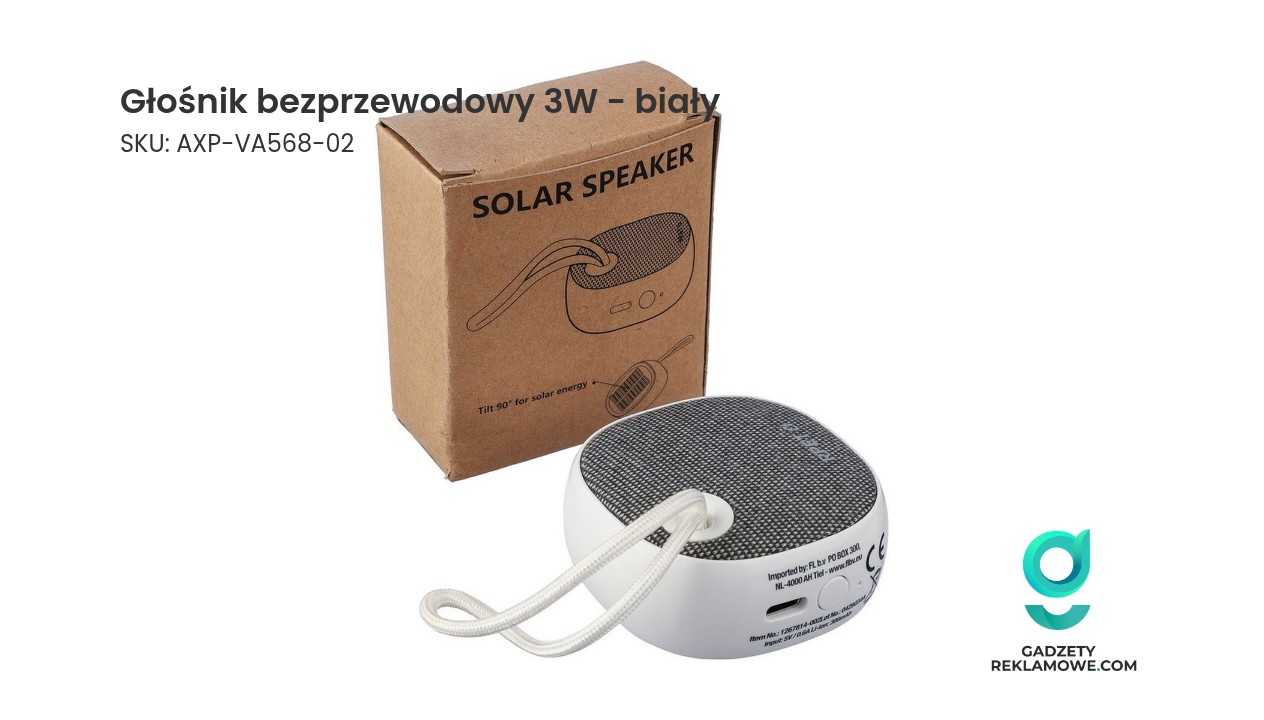 Głośnik bezprzewodowy 3W - biały Głośnik bezprzewodowy 3W biały