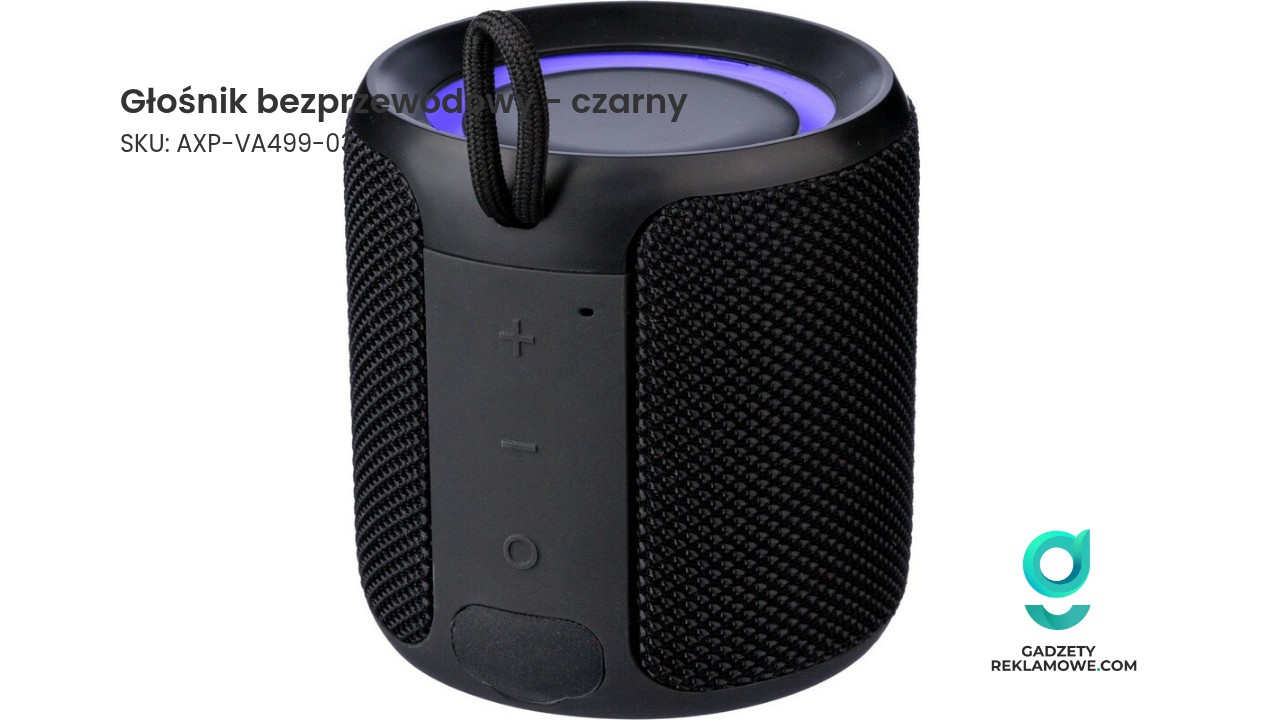 Głośnik bezprzewodowy - czarny Czarny głośnik bezprzewodowy