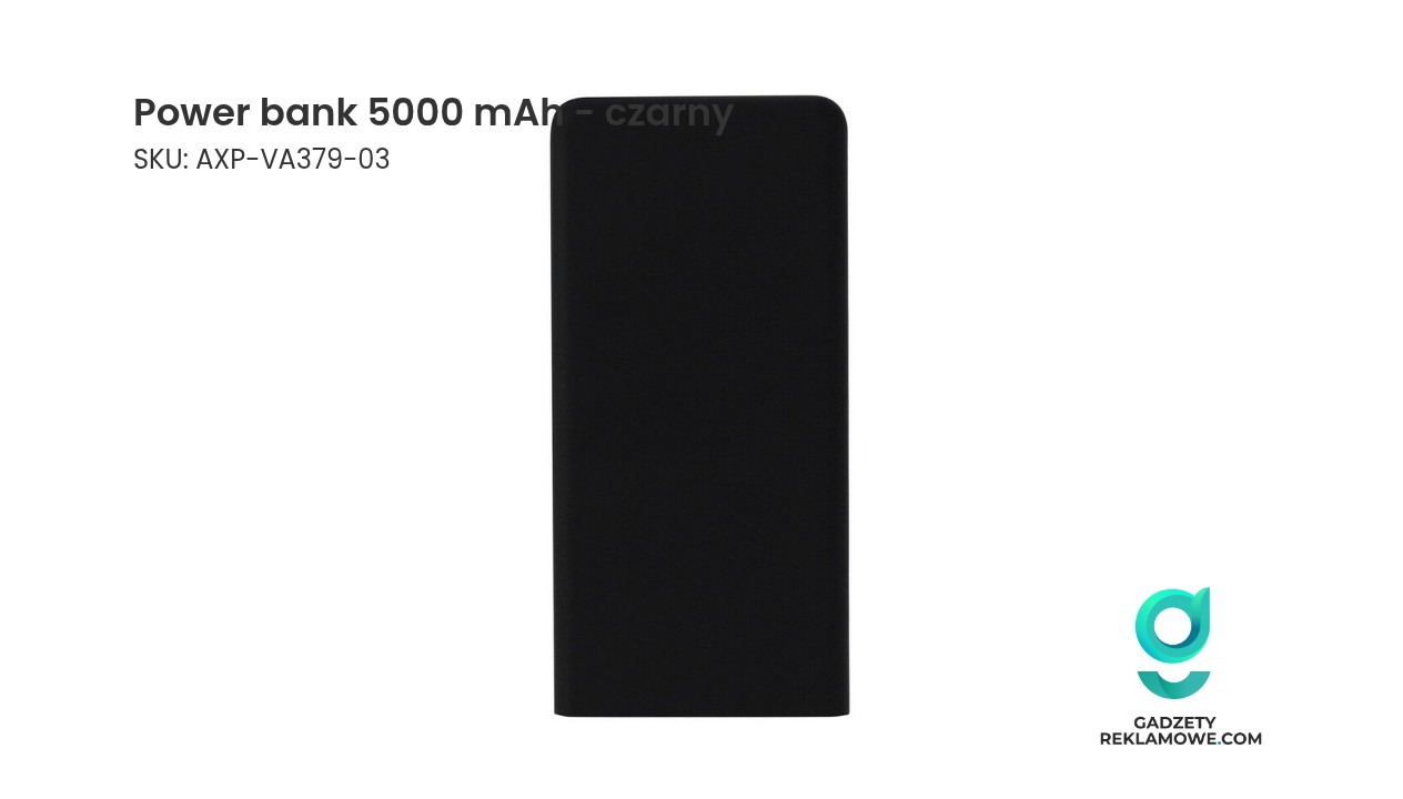Power bank 5000 mAh - czarny Power bank 5000 mAh czarny
