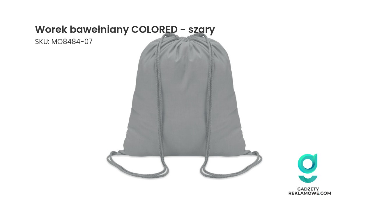 Worek bawełniany COLORED - szary Szary worek bawełniany z serii COLORED