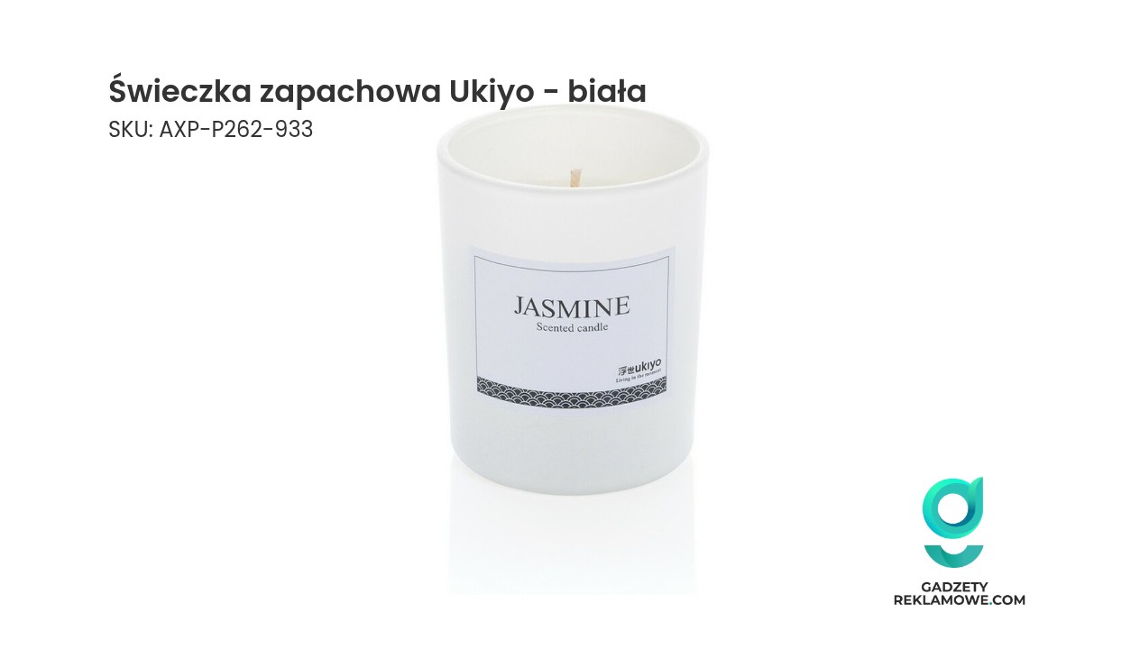 Świeczka zapachowa Ukiyo - biała Biała świeczka zapachowa Ukiyo na stole