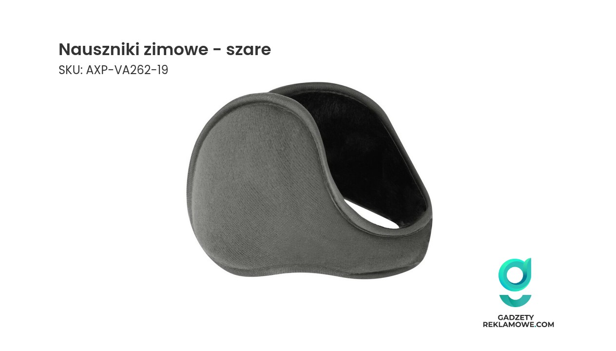 Nauszniki zimowe w kolorze szarym