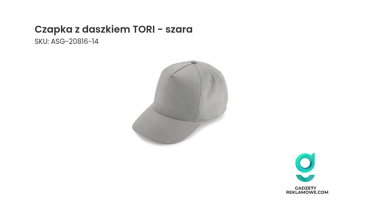 Czapka z daszkiem TORI - szara Czapka z daszkiem TORI koloru szarego