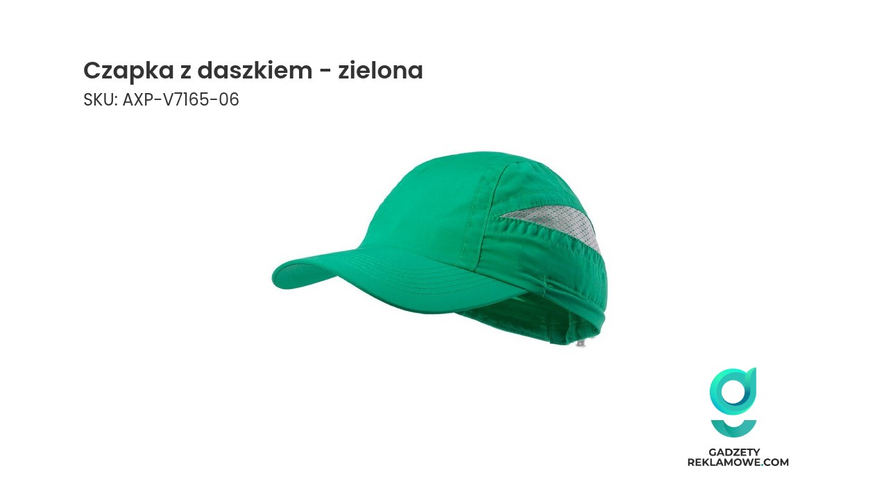 Czapka z daszkiem - zielona Zielona czapka z daszkiem dla aktywnych