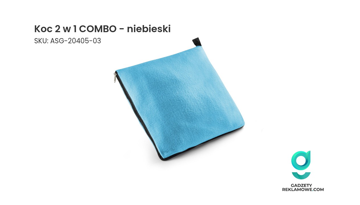 Koc 2 w 1 COMBO w kolorze niebieskim