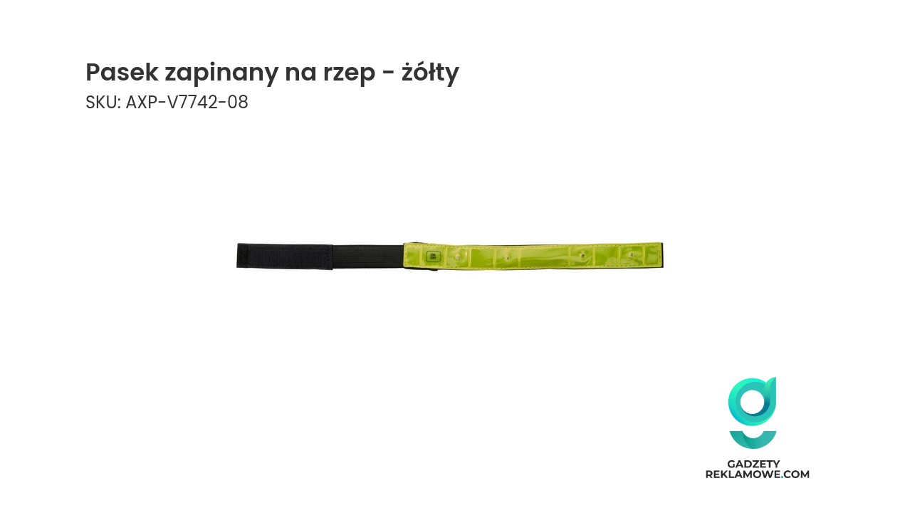 Pasek zapinany na rzep - żółty Pasek zapinany na rzep w kolorze żółtym